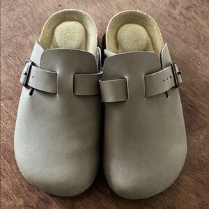 CUSHIONAIRE Hana Slip-On Buckle Clog with Cork Footbed +Memory Foam